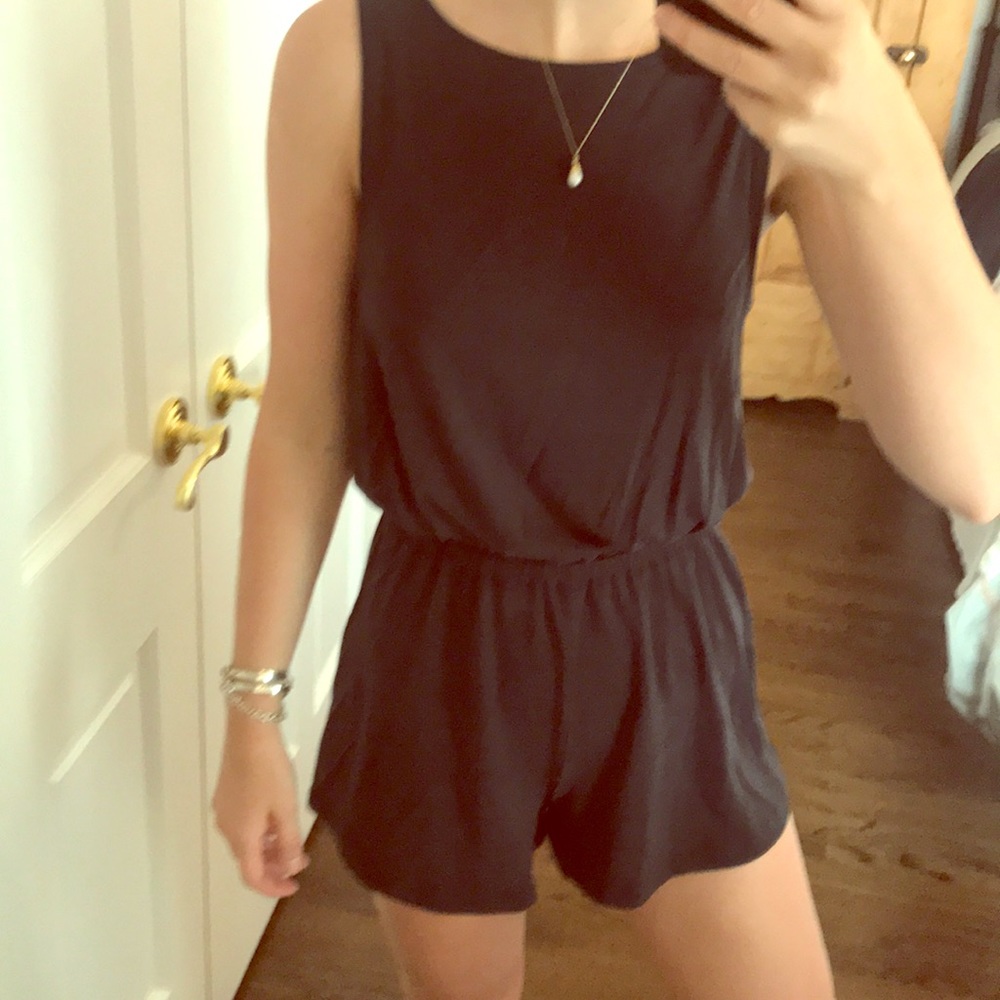 Charcoal romper with cutout